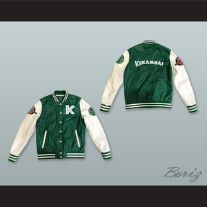 Kekambas Baseball Hardball Green and White Lab Leather Varsity Letterman Jacket 5
