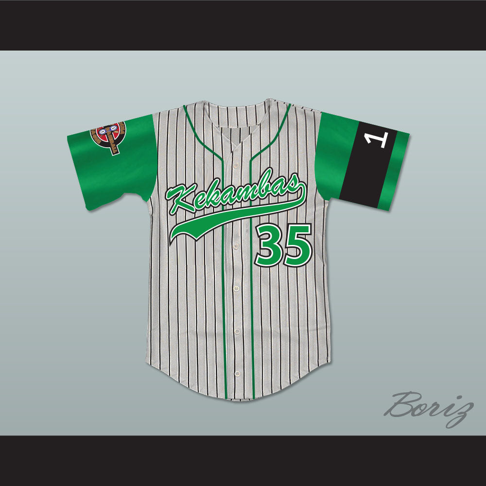 Jefferson Albert Tibbs 35 Kekambas Baseball Jersey Hardball Includes ARCHA Patch and G-Baby Memorial Sleeve