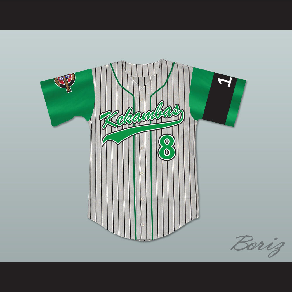 Kofi Evans 8 Kekambas Baseball Jersey Includes ARCHA Patch and G-Baby Memorial Sleeve