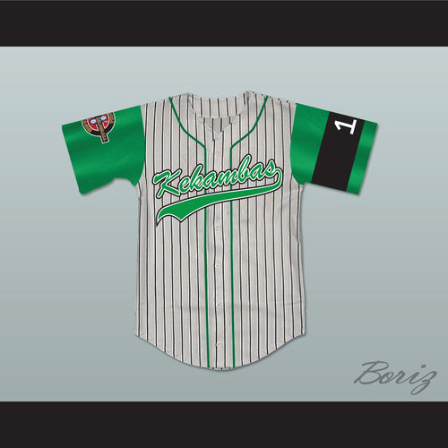 Keanu Reeves Coach Conor O'Neill Kekambas Baseball Jersey Hardball Includes ARCHA Patch and G-Baby Memorial Sleeve