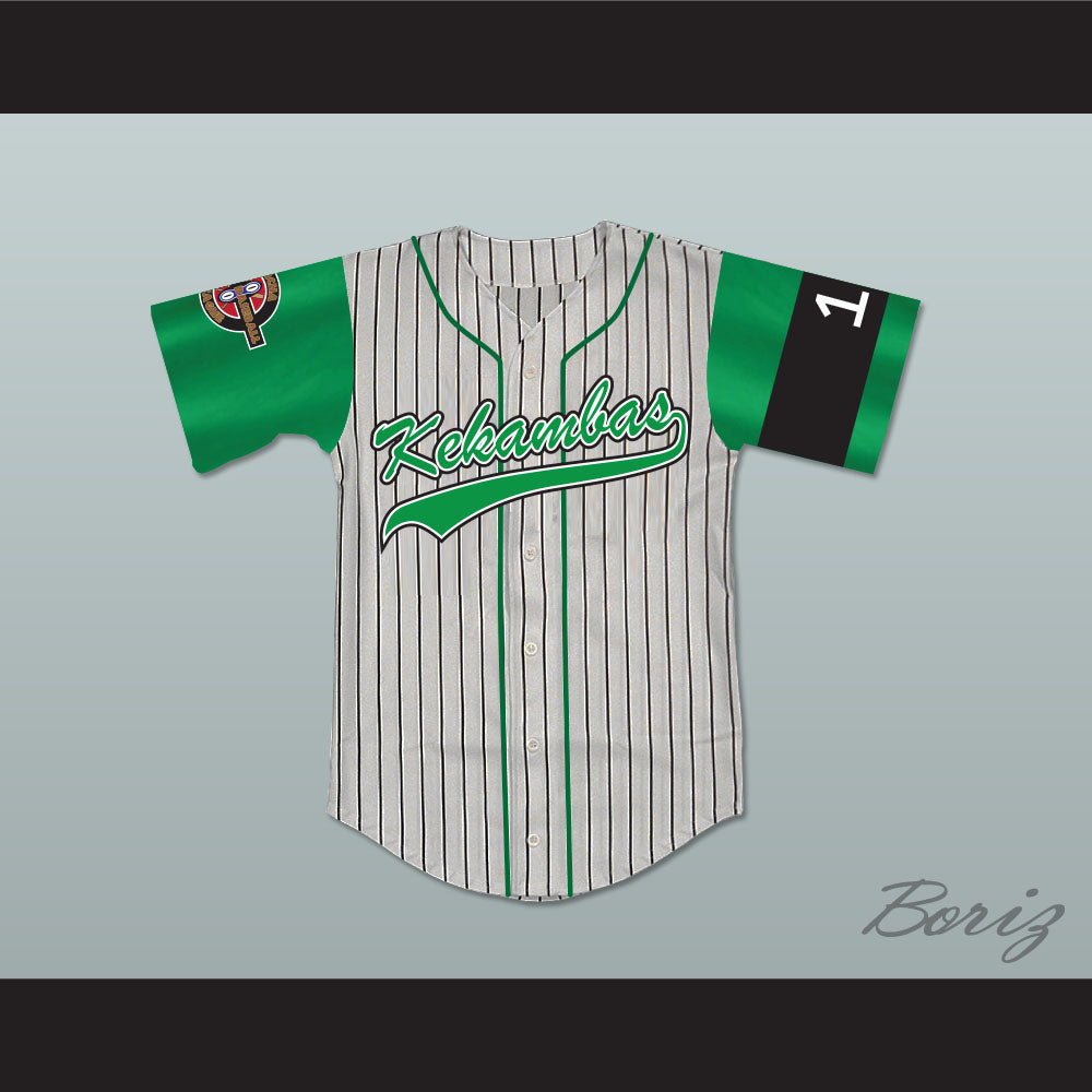 Keanu Reeves Coach Conor O'Neill Kekambas Baseball Jersey Hardball Includes ARCHA Patch and G-Baby Memorial Sleeve