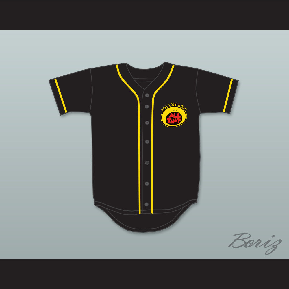 Kel Mitchell 00 All That Button Down Black Baseball Jersey 2