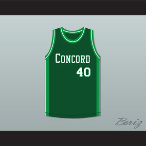 Shawn Kemp 40 Concord High School Minutemen Green Basketball Jersey