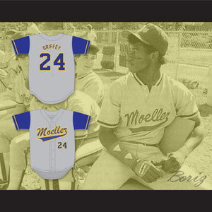 Ken Griffey Jr 24 Archbishop Moeller High School Crusaders Gray Baseball Jersey 4