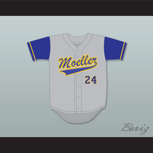 Ken Griffey Jr 24 Archbishop Moeller High School Crusaders Gray Baseball Jersey 3