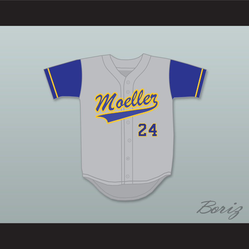 Ken Griffey Jr 24 Archbishop Moeller High School Crusaders Gray Baseball Jersey 3