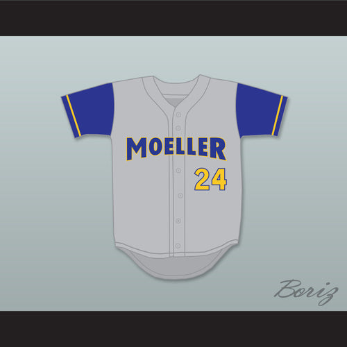 Ken Griffey Jr 24 Archbishop Moeller High School Crusaders Gray Baseball Jersey 5