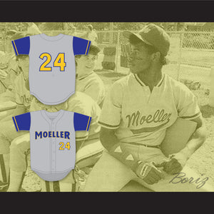 Ken Griffey Jr 24 Archbishop Moeller High School Crusaders Gray Baseball Jersey 5