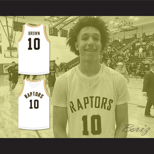 Kendall Brown 10 East Ridge High School Raptors White Basketball Jersey 2