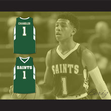 Load image into Gallery viewer, Kennedy Chandler 1 Briarcrest Christian School Saints Dark Green Basketball Jersey 2