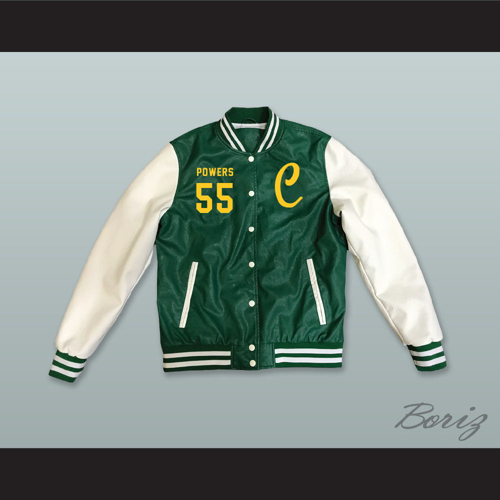 Kenny Powers 55 Charros Baseball Green and White Lab Leather Varsity Letterman Jacket