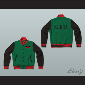 Kenya Varsity Letterman Jacket-Style Sweatshirt