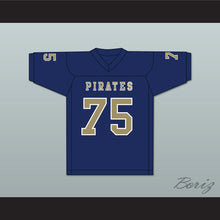 Load image into Gallery viewer, Kerry Buckmaster 75 Independence Community College Pirates Dark Blue Football Jersey