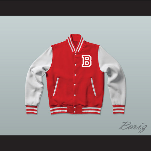 Kevin Gates No Security Red and White Varsity Letterman Jacket-Style Sweatshirt