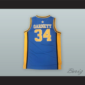 Kevin Garnett 34 Farragut Career Academy Blue Basketball Jersey