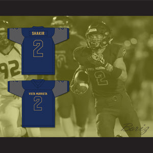 Khalil Shakir 2 Vista Murrieta High School Broncos Navy Blue Football Jersey 2