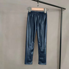 Load image into Gallery viewer, Kids Pants Spring Autumn Girls PU Leather Pencil Pants Children Skinny Black Imitation Leather Leggings Girls Trousers