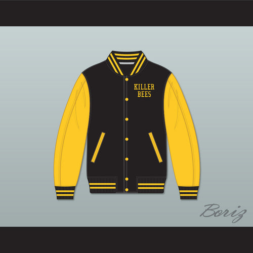 Killer Bees Black and Gold Varsity Letterman Jacket-Style Sweatshirt