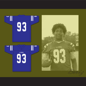 Kingsley Enagbare 93 Peachtree Ridge High School Lions Blue Football Jersey 1