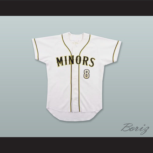 Kjima 8 Minors White Button Down Baseball Jersey