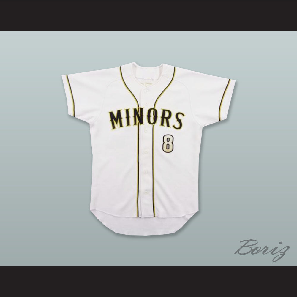 Kjima 8 Minors White Button Down Baseball Jersey