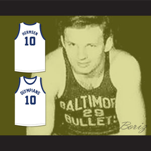 Kleggie Hermsen 10 Indianapolis Olympians Retro White Basketball Jersey