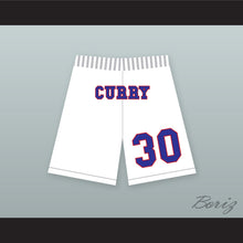 Load image into Gallery viewer, Stephen Curry 30 Charlotte Christian High School Knights White Basketball Shorts