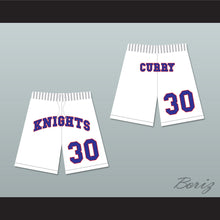 Load image into Gallery viewer, Stephen Curry 30 Charlotte Christian High School Knights White Basketball Shorts