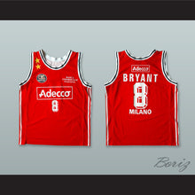 Load image into Gallery viewer, Kobe Bryant 8 Olimpia Milano Red Basketball Jersey