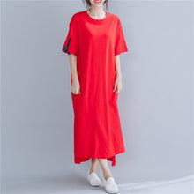 Load image into Gallery viewer, Korean Style 2020 Fashion Women's Short Sleeve  Swing shirt Dress plus size Long summer dress