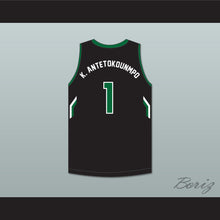 Load image into Gallery viewer, Kostas Antetokounmpo 1 Dominican High School Knights Black Basketball Jersey 2
