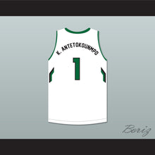 Load image into Gallery viewer, Kostas Antetokounmpo 1 Dominican High School Knights White Basketball Jersey 2