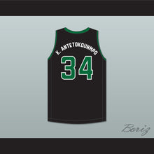 Load image into Gallery viewer, Kostas Antetokounmpo 34 Dominican High School Knights Black Basketball Jersey 2