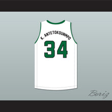 Load image into Gallery viewer, Kostas Antetokounmpo 34 Dominican High School Knights White Basketball Jersey 2