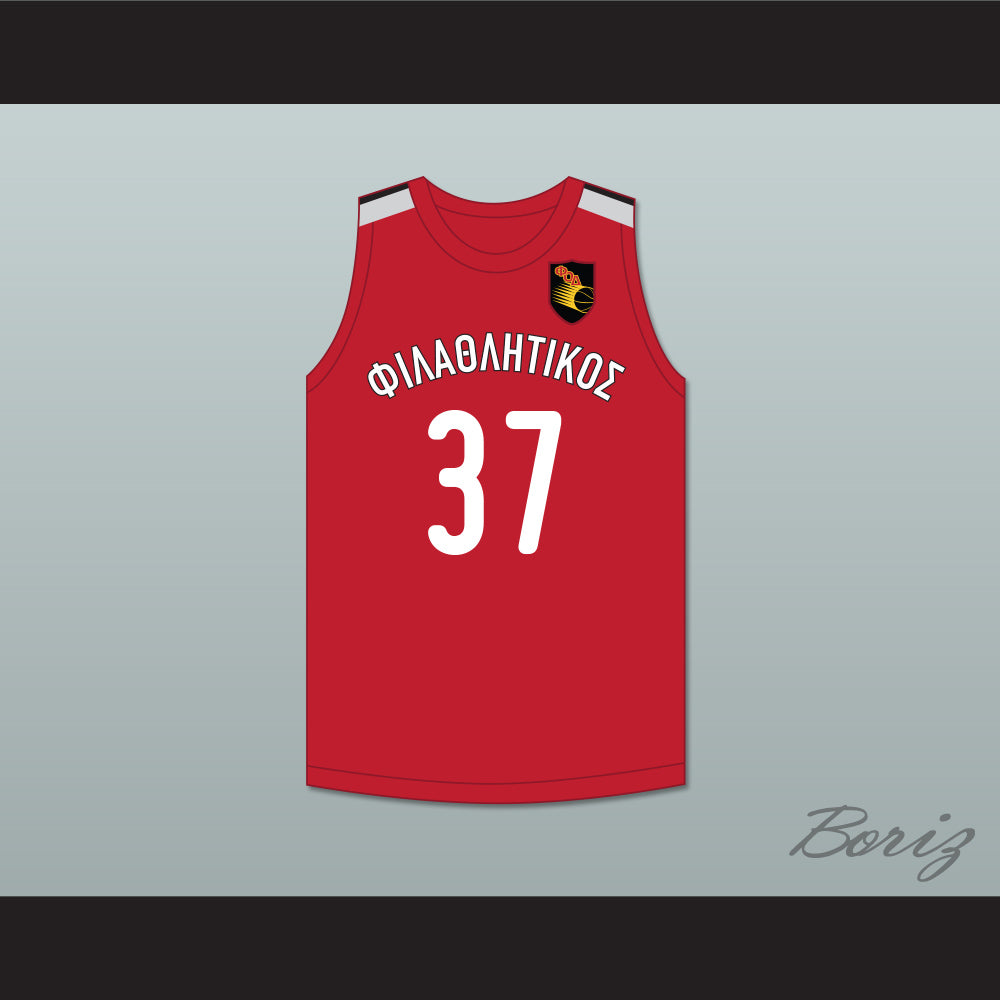 Kostas Antetokounmpo 37 Filathlitikos A.O Zografou B.C. Red Basketball Jersey 2