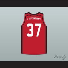 Load image into Gallery viewer, Kostas Antetokounmpo 37 Filathlitikos A.O Zografou B.C. Red Basketball Jersey