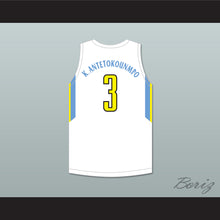 Load image into Gallery viewer, Kostas Antetokounmpo 3 Playground Elite AAU White Basketball Jersey 2
