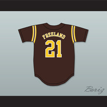 Load image into Gallery viewer, Kyle Freeland 21 Thomas Jefferson High School Spartans Brown Baseball Jersey 2