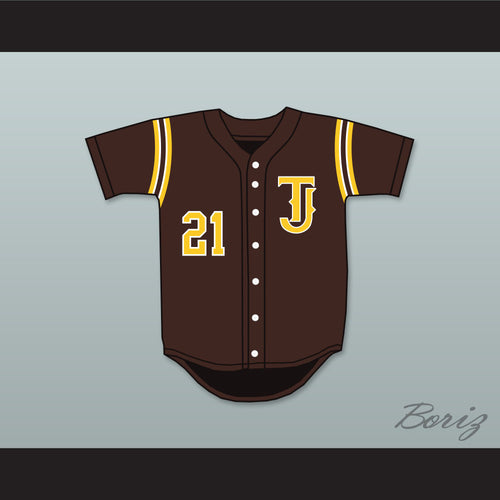Kyle Freeland 21 Thomas Jefferson High School Spartans Brown Baseball Jersey 1