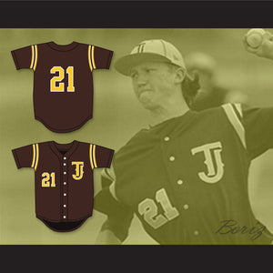 Kyle Freeland 21 Thomas Jefferson High School Spartans Brown Baseball Jersey 1