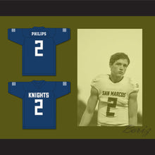 Load image into Gallery viewer, Kyle Philips 2 San Marcos High School Knights Navy Blue Football Jersey 2