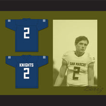 Load image into Gallery viewer, Kyle Philips 2 San Marcos High School Knights Navy Blue Football Jersey 1