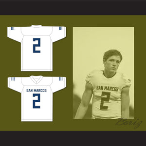 Kyle Philips 2 San Marcos High School Knights White Football Jersey 1