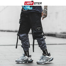 Load image into Gallery viewer, LAPPSTER Pachwork Cargo Pants 2019 Streetwear Hip Hop Ribbons Joggers Pants Men Japanese Style Black Casual Track Pants Fashions