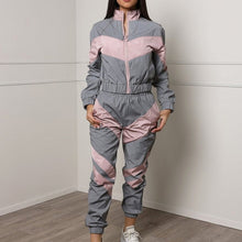 Load image into Gallery viewer, LASPERAL Women Tracksuit 2 Piece Set Reflective Zip Crop Top Pant Windbreaker Fashion Female Loose Glow Jacket Trouser Plus Size