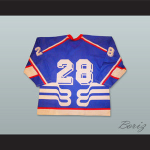 Latvija 28 Blue Hockey Jersey