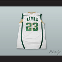 Load image into Gallery viewer, Lebron James 23 St. Vincent–St. Mary High School Fighting Irish White Basketball Jersey