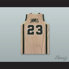 Load image into Gallery viewer, Lebron James 23 St. Vincent–St. Mary High School Fighting Irish Tan Basketball Jersey