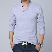 Load image into Gallery viewer, LEFT ROM 2019 fashion men Pure color leisure Long sleeve Polo shirt/high-grade male Pure cotton comfortable Slim fit Polo shirt