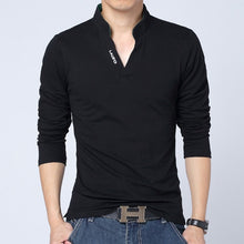 Load image into Gallery viewer, LEFT ROM 2019 fashion men Pure color leisure Long sleeve Polo shirt/high-grade male Pure cotton comfortable Slim fit Polo shirt